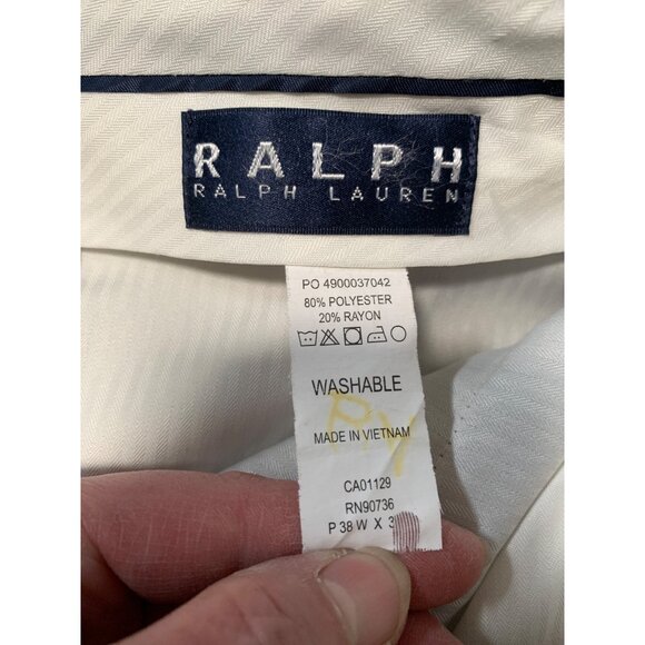 Ralph Ralph Lauren Men’s 38 Gray Polyester Blend CAO1129 Dress Pants Vintage 90s - Picture 2 of 8